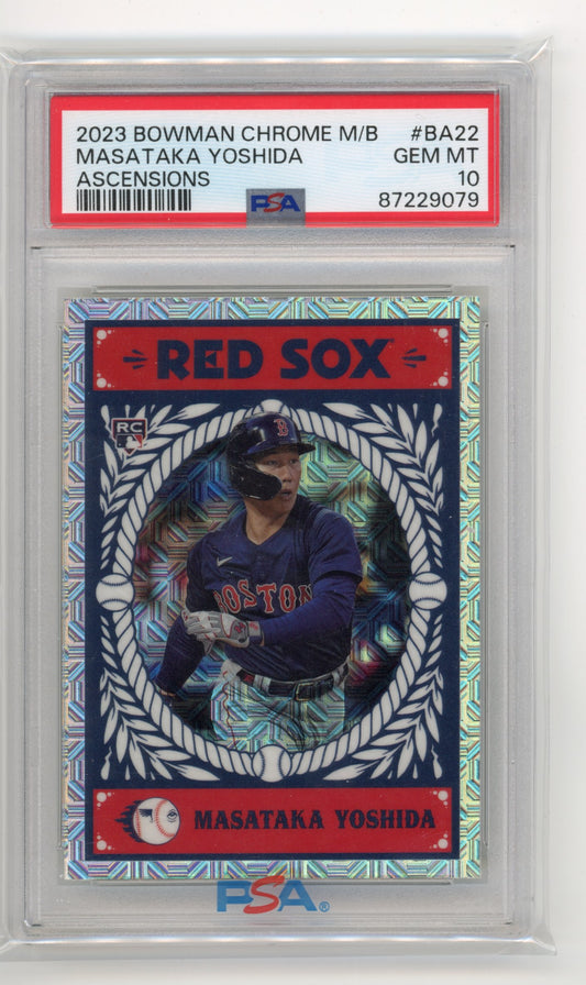 2023 Topps Bowman Chrome Masataka Yoshida Rookie #BA22 - PSA 10 Ascensions Red Sox