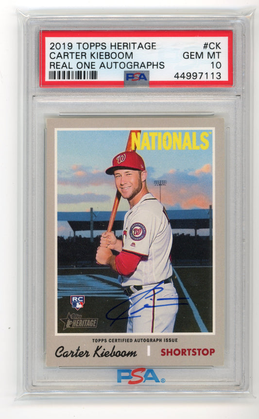 2019 Topps Heritage Carter Kieboom Rookie #CK - PSA 10 Autograph Nationals