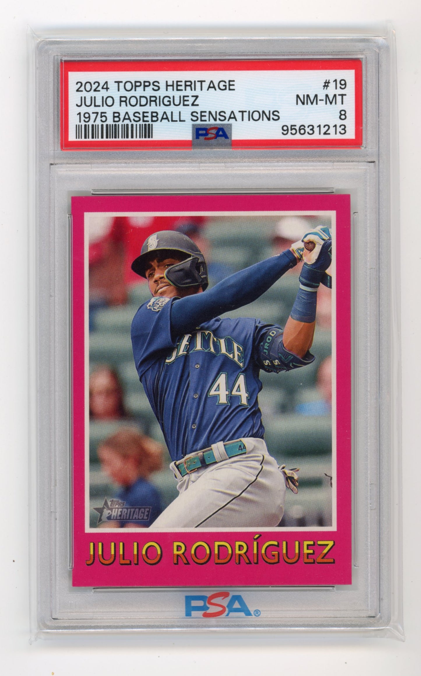 2024 Topps Heritage Julio Rodriguez #19 - PSA 8 Mariners
