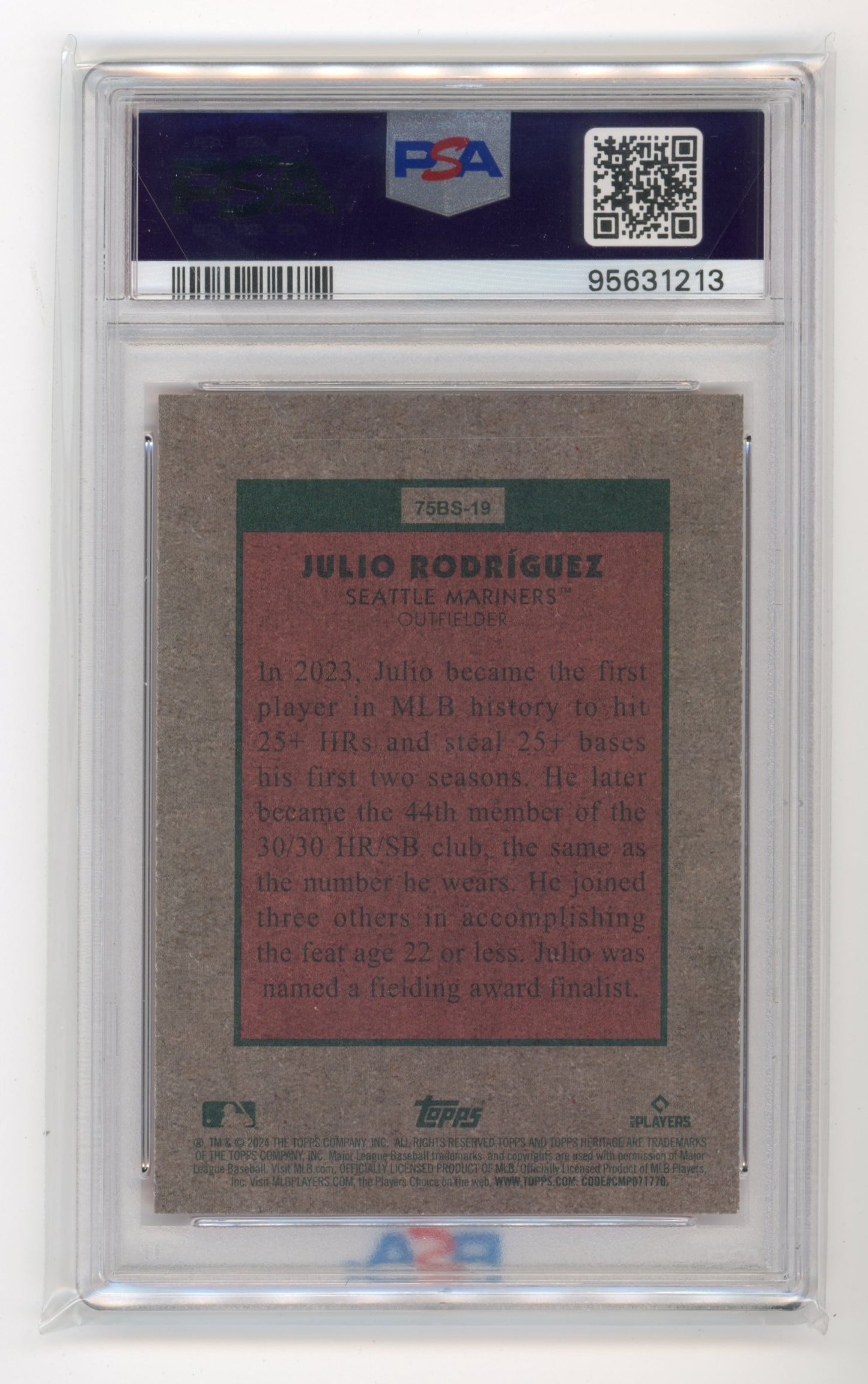 2024 Topps Heritage Julio Rodriguez #19 - PSA 8 Mariners