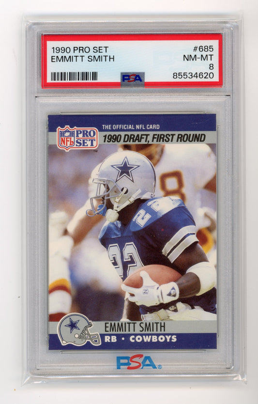 1990 Pro Set Emmit Smith #685 - PSA 8 Cowboys