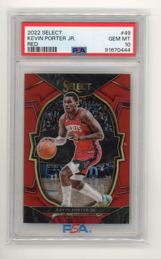 2022-23 Panini Select Kevin Porter Jr. #49 - PSA 10 Red Rockets