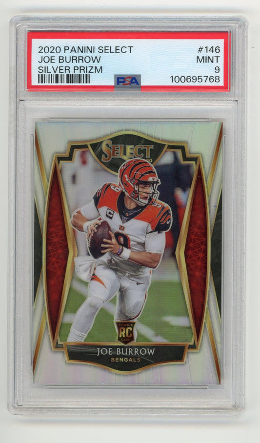 2020 Panini Select Joe Burrow #146 - RC Silver Prizm PSA 9 Bengals