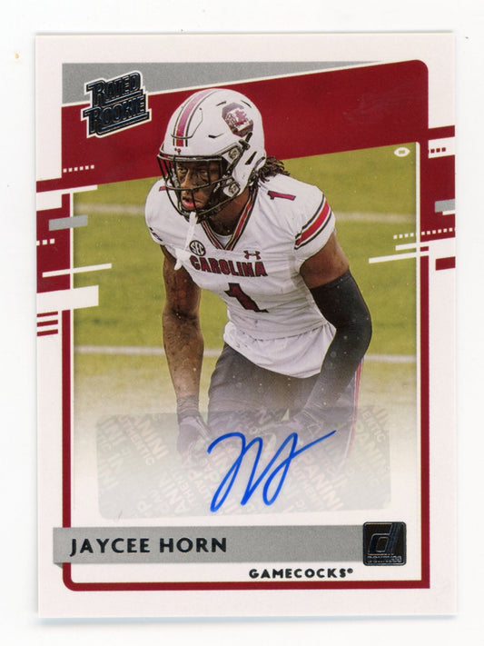2021 Panini Donruss Jaycee Horn #DA-JYH - Rated Rookie Auto Gamecocks
