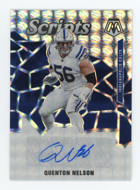 2020 Panini Mosaic Scripts Quenton Nelson #S30 - Auto Colts