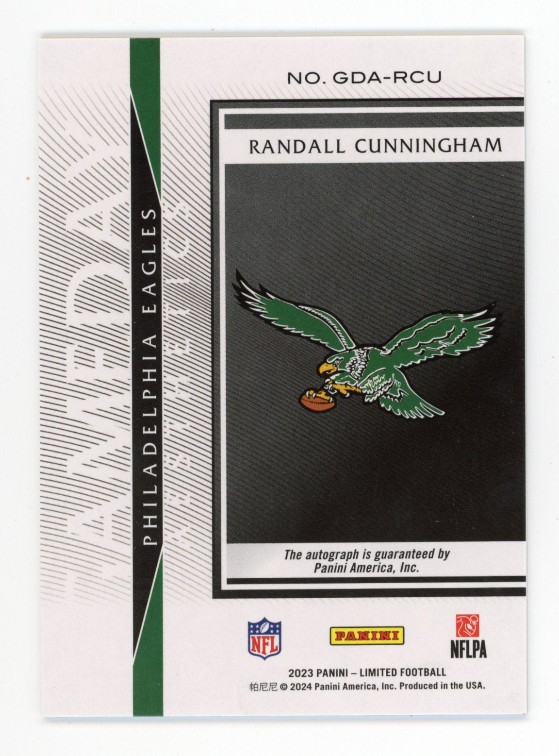 2023 Panini Limited Gameday Aesthetics Randall Cunningham #GDA-RCU - Auto /49 Eagles