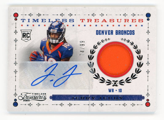 2020 Panini Timeless Treasures Jerry Jeudy #TK-JJ - RC Patch Auto /99 Broncos
