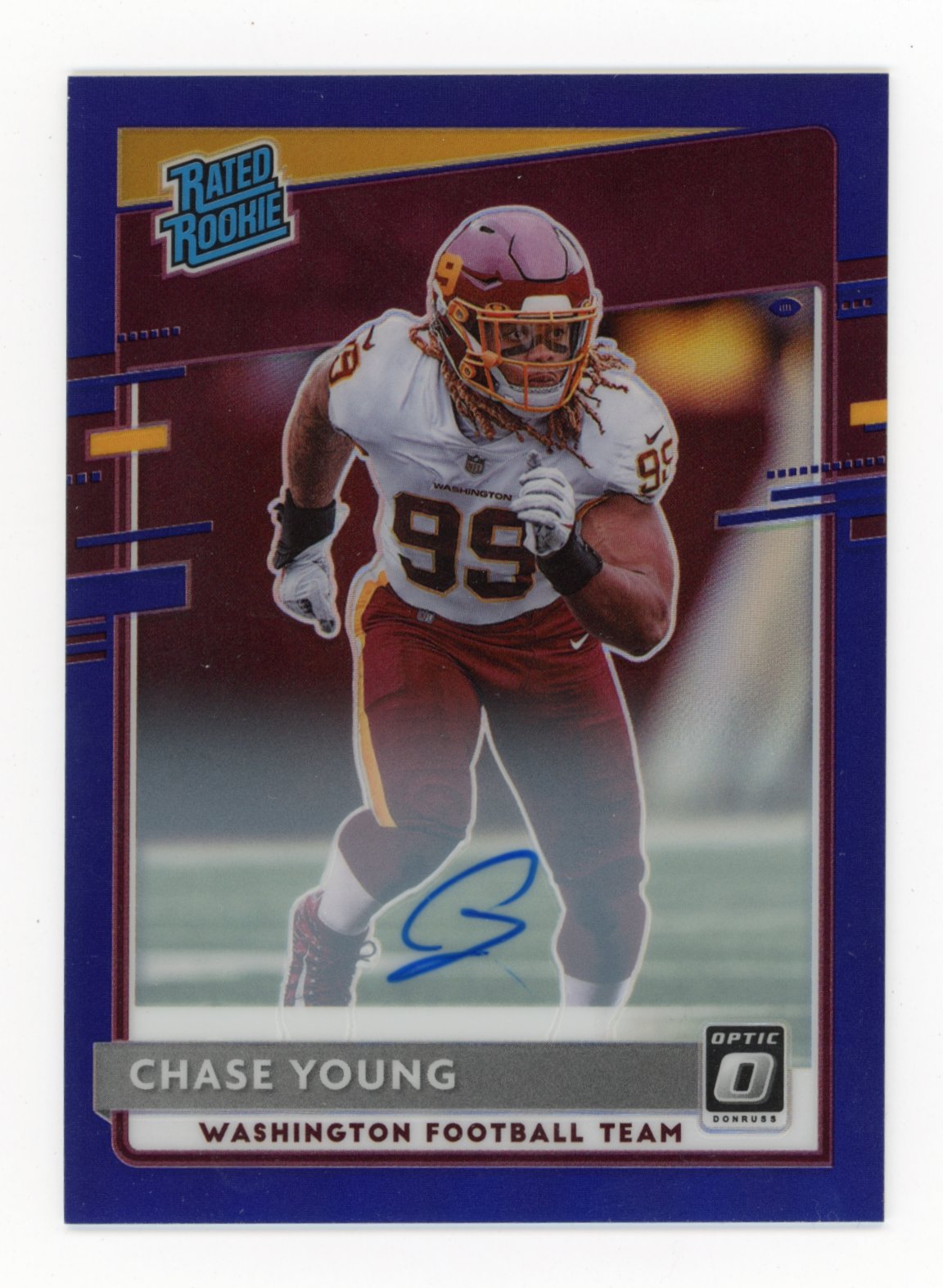 2020 Panini Donruss Optic Chase Young #166 - Rated Rookie /35 Auto Washington