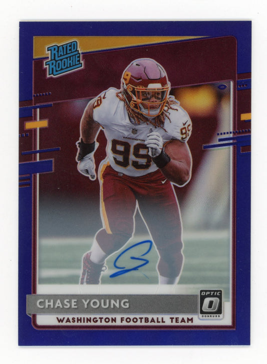 2020 Panini Donruss Optic Chase Young #166 - Rated Rookie /35 Auto Washington