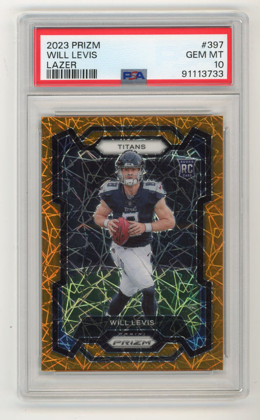 2023 Panini Prizm Will Levis #397 - RC Lazer PSA 10 Titans