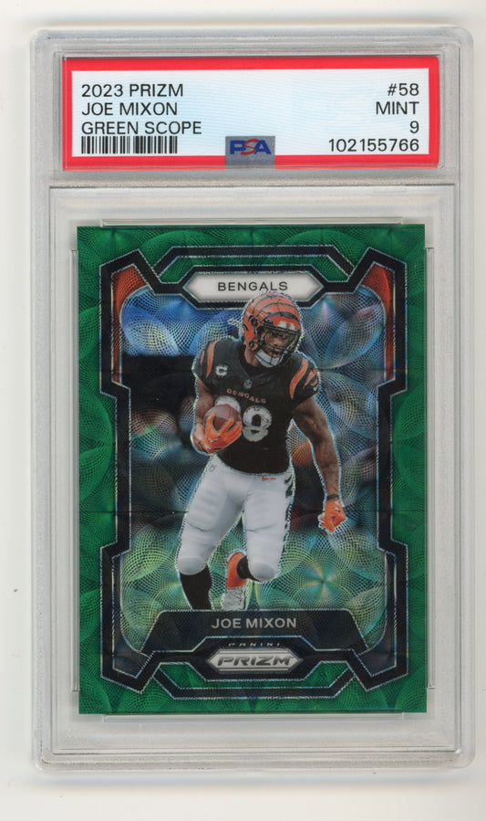 2023 Panini Prizm Joe Mixon #58 - Green Scope PSA 9 Bengals