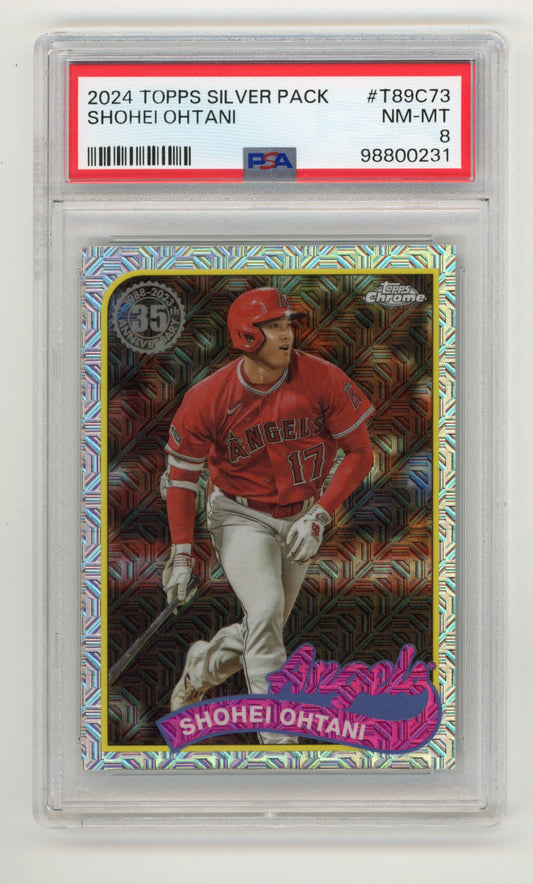 2024 Topps Chrome Silver Pack Shohei Ohtani #T89C73 - PSA 8 Angels