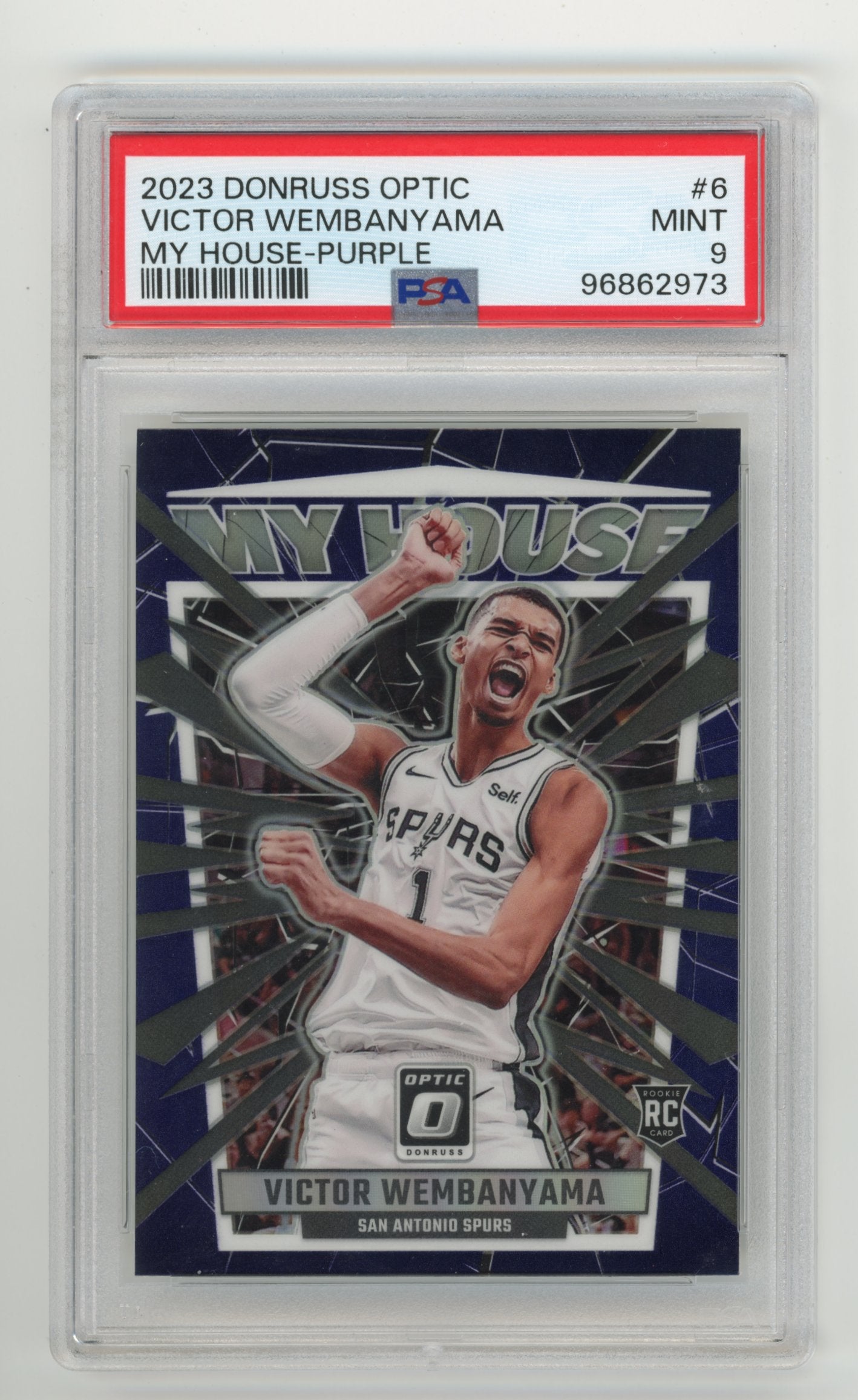 2023 Panini Donruss Optic Victor Wembanyama My House #6 - RC Purple PSA 9