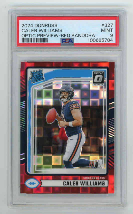 2024 Donruss Caleb Williams #327 - Optic Preview Red Pandora PSA 9 Bears