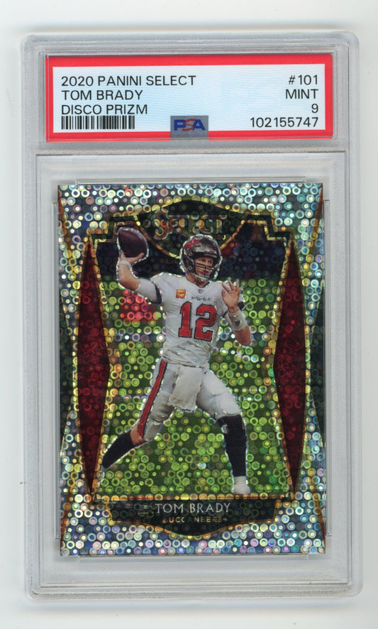 2020 Panini Select Tom Brady #101 - Disco Prizm PSA 9 Buccaneers