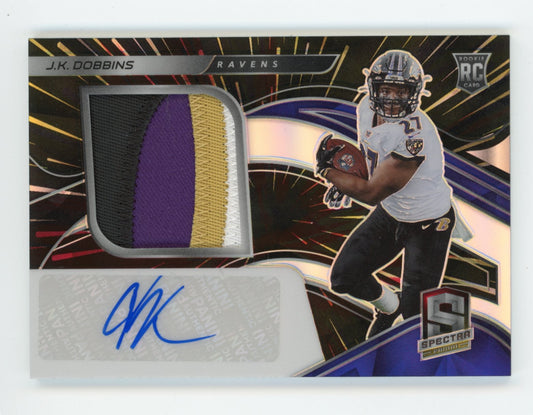 2020 Panini Spectra J.K. Dobbins #212 RC - #/75 Jersey Auto Ravens