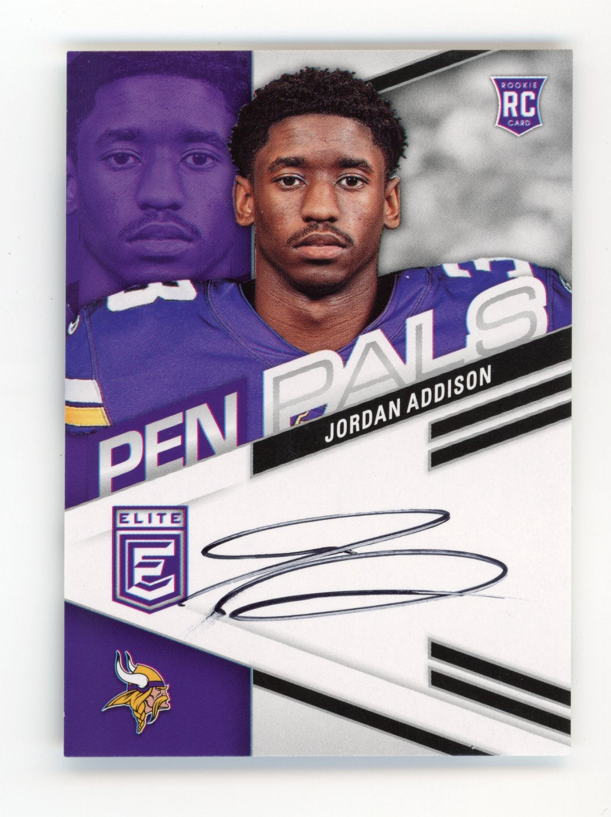 2023 Panini Donruss Elite Pen Pals Jordan Addison RC #PPJA - Auto Vikings
