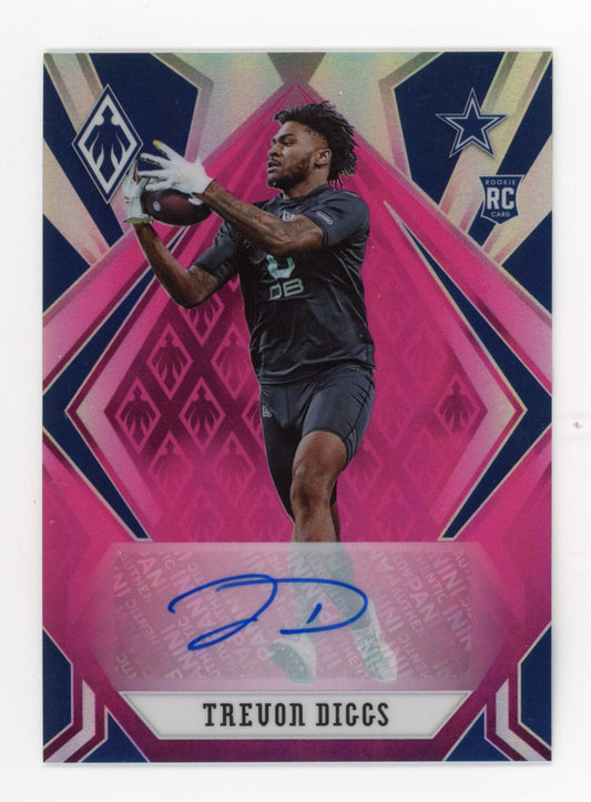 2020 Panini Phoenix Trevon Diggs RC #165 - #/99 Pink Auto Cowboys