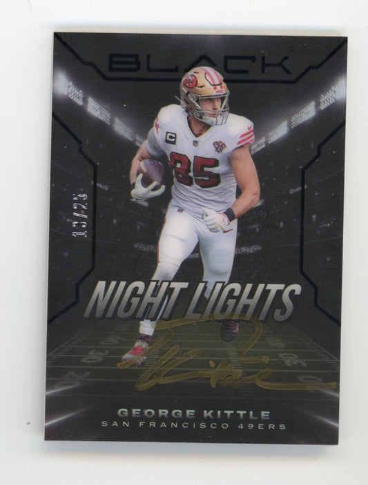 2022 Panini Black Night Lights George Kittle #NLS-GEO - #/25 Auto 49ers
