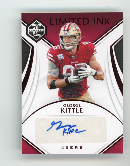 2019 Panini Limited Ink George Kittle #LI-GK - #/10 Red Auto