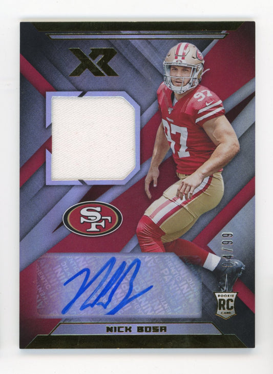 2019 Panini Xr Nick Bosa Rookie #RSA-8 - #/99 Patch Autograph 49ers