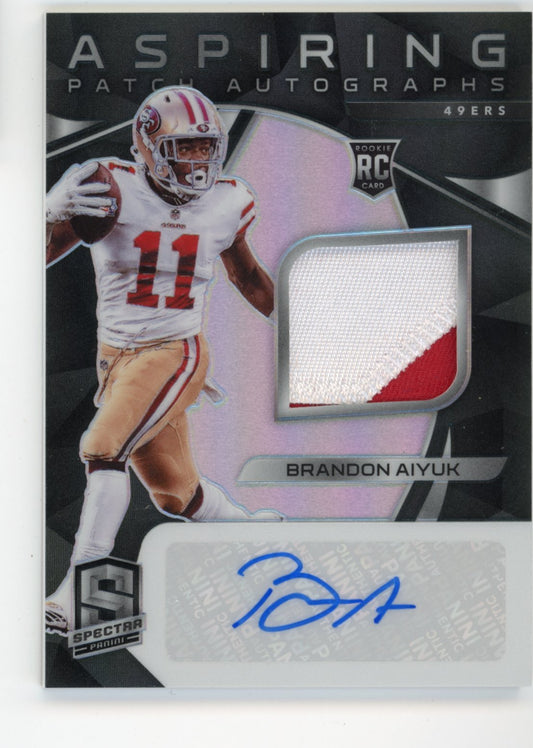 2020 Panini Spectra Brandon Aiyuk Rookie #10 - #/99 Patch Autograph 49ers