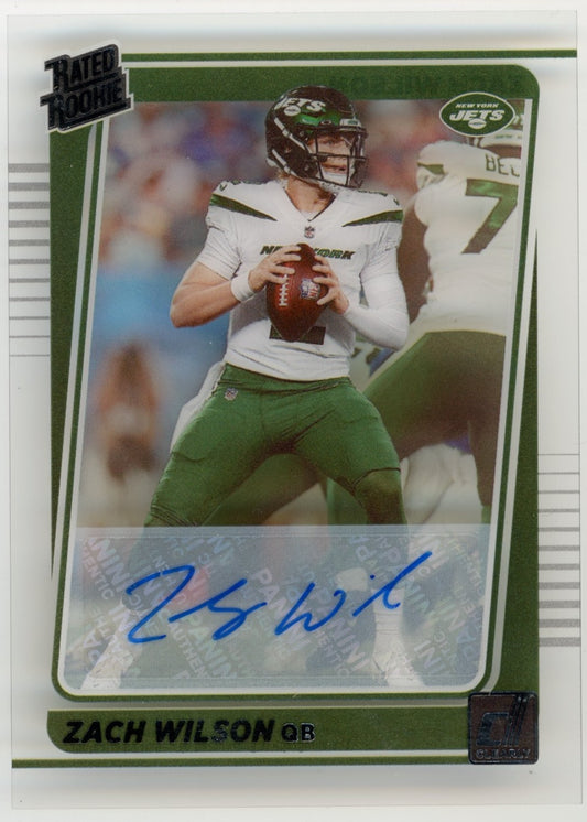 2021 Panini Clearly Donruss Zach Wilson Rated Rookie #52 - Autograph Jets