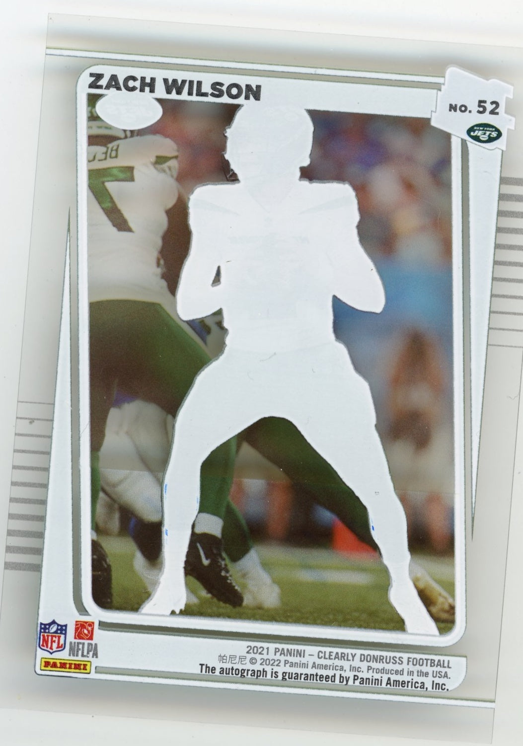 2021 Panini Clearly Donruss Zach Wilson Rated Rookie #52 - Autograph Jets