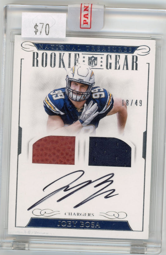 2016 Panini National Treasures Joey Bosa Rookie #3 - #/49 Dual Patch Autograph Chargers