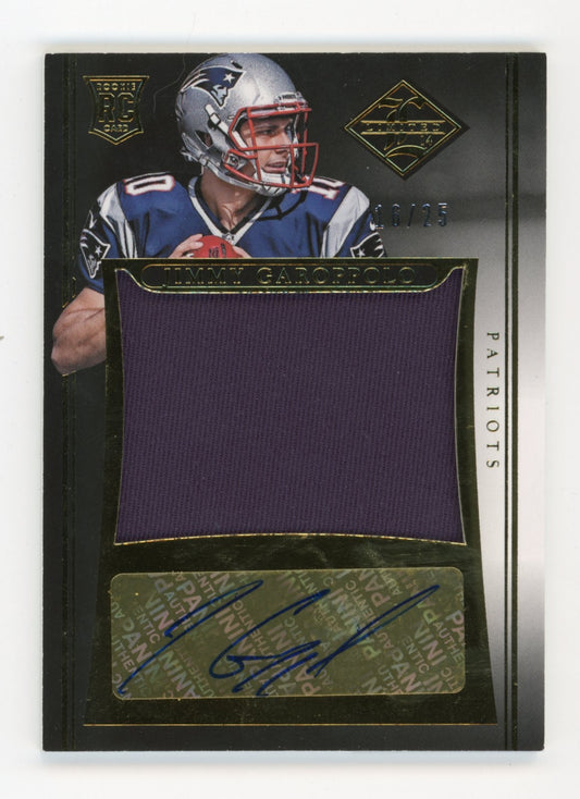 2014 Panini Limited Jimmy Garoppolo Rookie #RJ-JG - #/25 Patch Autograph Gold Patriots