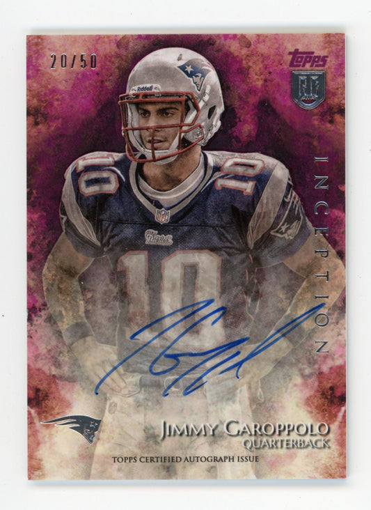 2014 Topps Inception Jimmy Garoppolo Rookie #18 - #/50Autograph Patriots