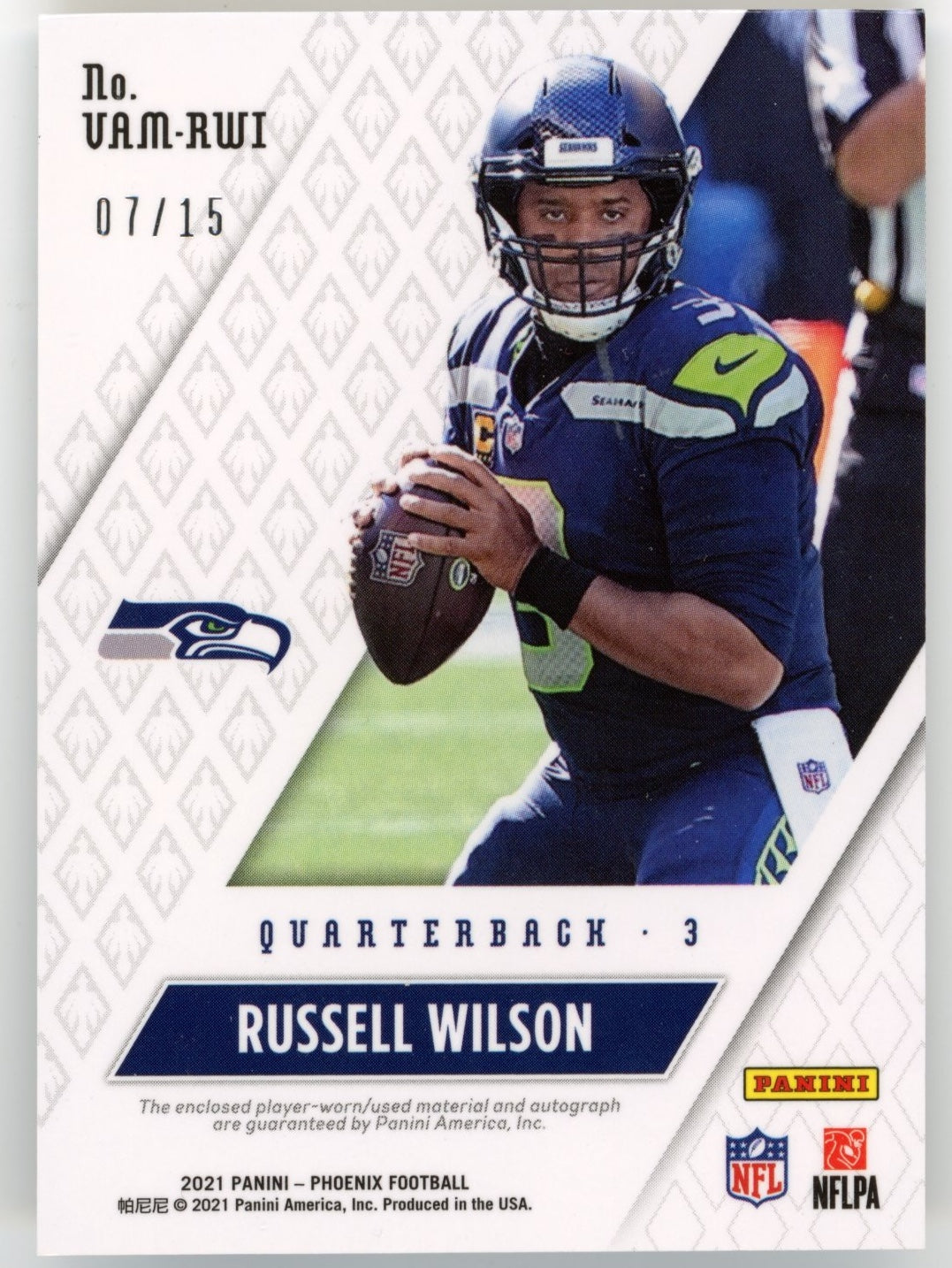 2021 Panini Phoenix Russell Wilson #VAM-RWI - #/15 -