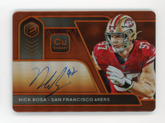 2020 Panini Elements Nick Bosa Copper #SS-NB - #/29 Autograph Metal Plate 49ers