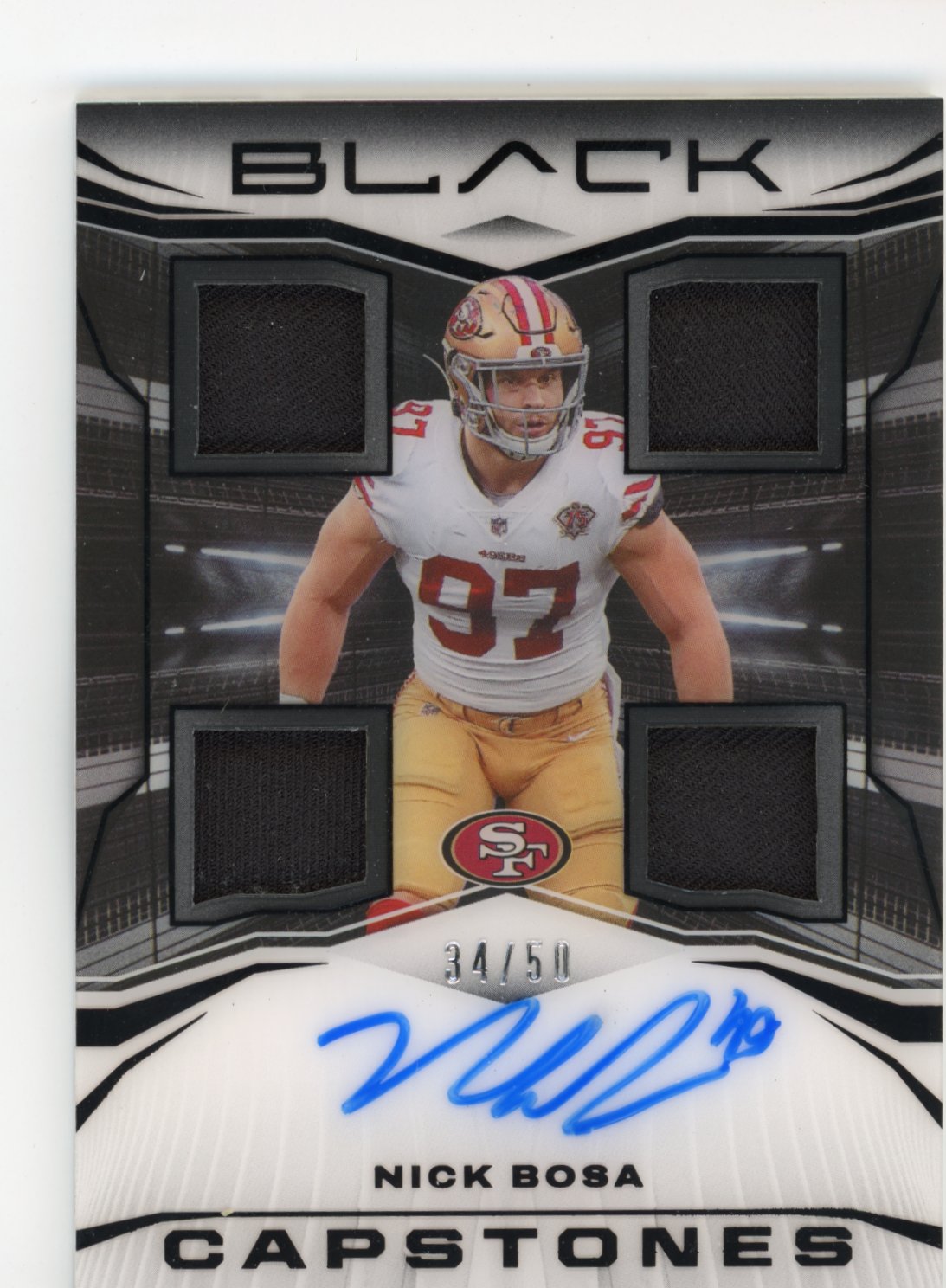 2022 Panini Black Nick Bosa Nick Bosa #CS-NBO - #/50 Quad Patch Autograph 49ers
