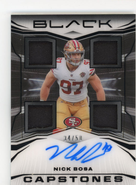 2022 Panini Black Nick Bosa Nick Bosa #CS-NBO - #/50 Quad Patch Autograph 49ers