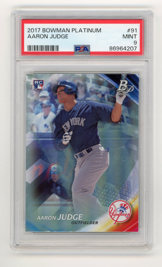 2017 Topps Bowman Platinum Aaron Judge Rookie #91 - PSA 9 Yankees
