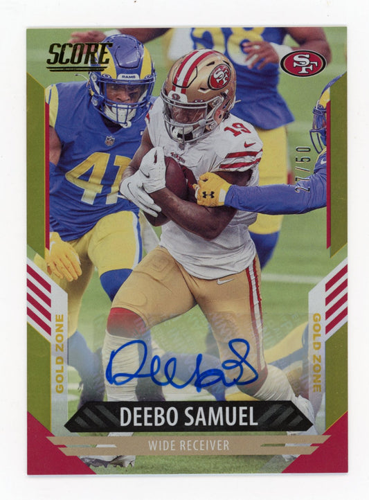 2021 Panini Score Deebo Samuel #264 - #/50 Gold Autograph 49ers