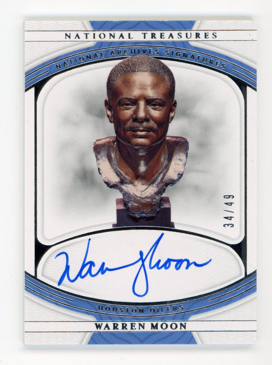 2021 Panini National Treasures Warren Moon #NA-WM - #/49 Autograph Oilers