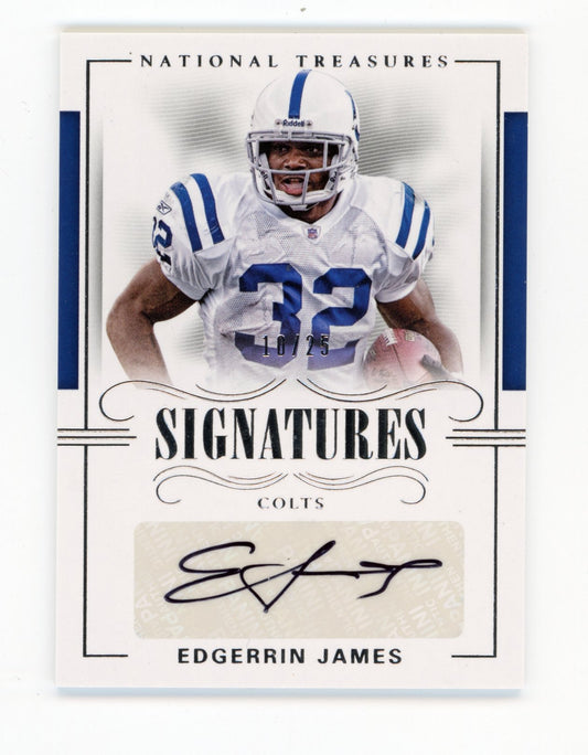 2017 Panini National Treasures Signatures Edgerrin James #S-EJM - #/25 Auto Colts