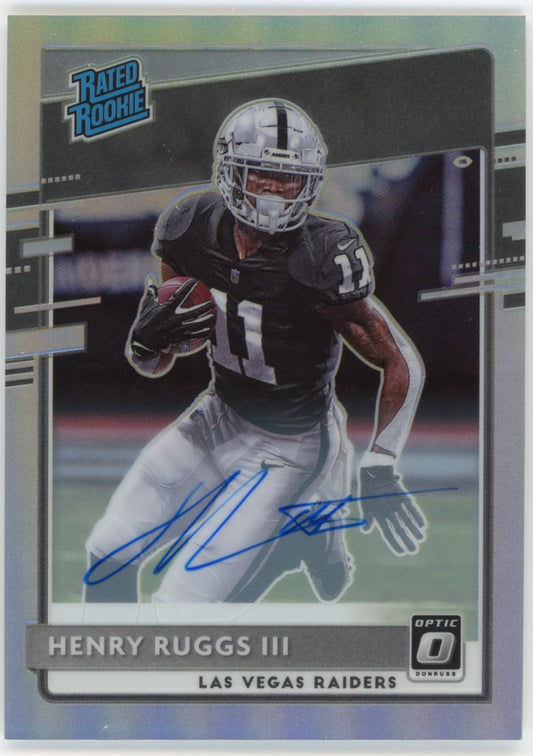2020 Panini Donruss Optic Rated Rookie Henry Ruggs RC #158 - Prizm Auto Raiders