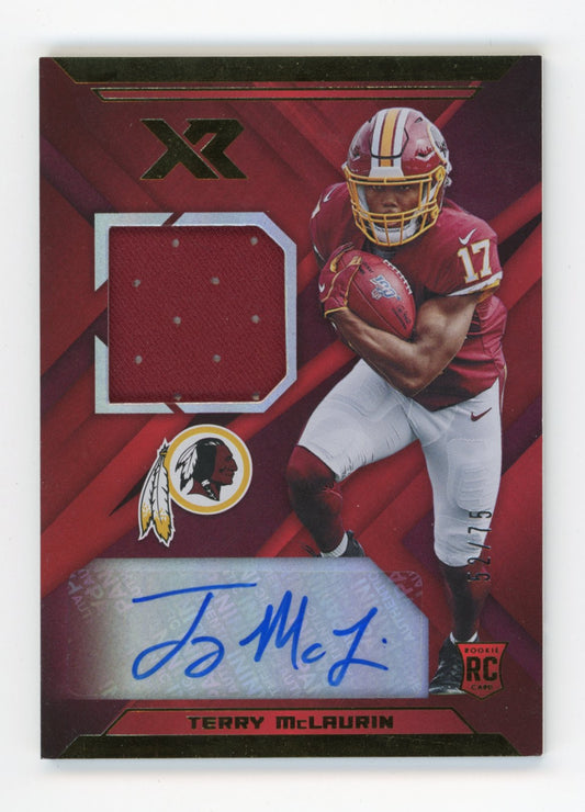 2019 Panini Xr Terry McLaurin RC #RSA-30 - #/75 Red Jersey Auto Redskins