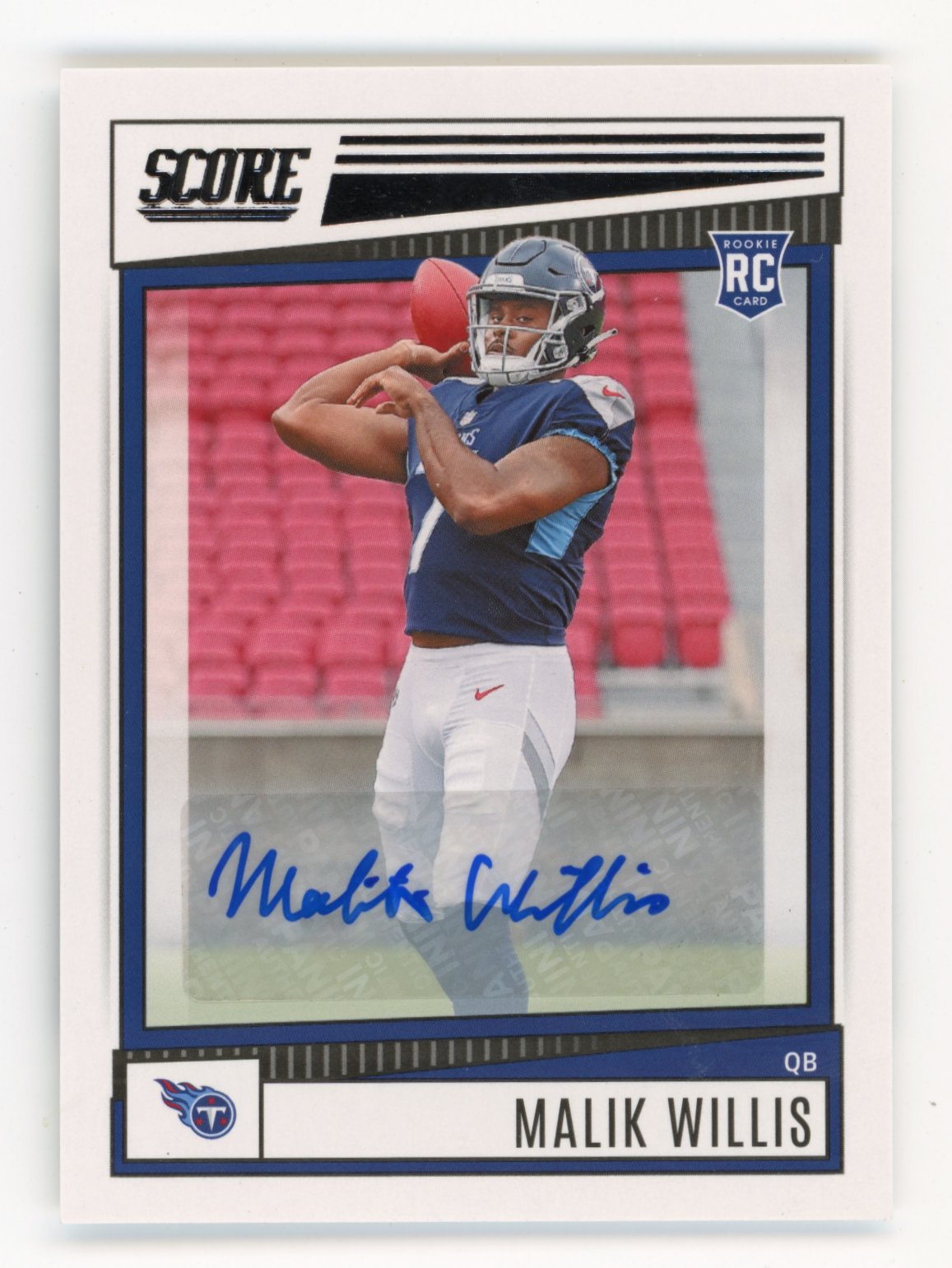 2022 Panini Score Rookies Malik Willis RC #305 - Auto Titans