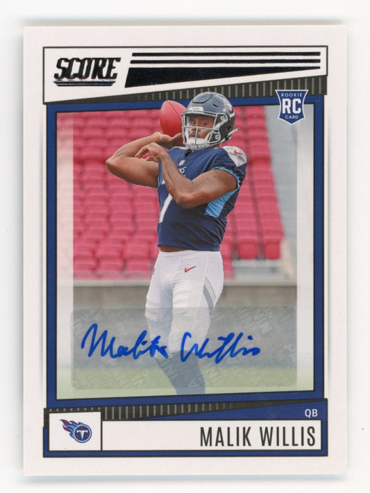 2022 Panini Score Rookies Malik Willis RC #305 - Auto Titans
