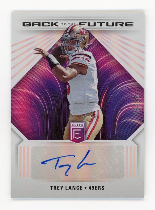 2022 Panini Donruss Elite Back to the Future Trey Lance #BFS-TR - #/99 Auto 49ers
