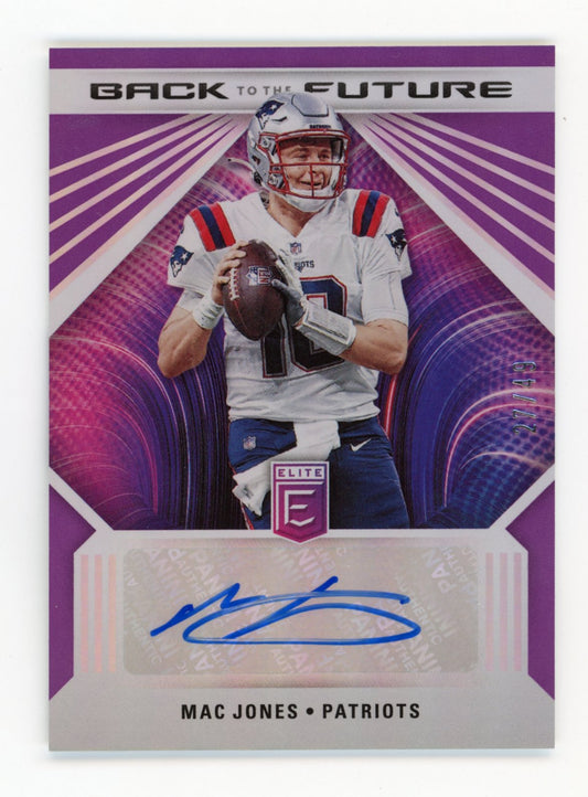 Panini Donruss Elite Back to the Future Mac Jones #BFS-MJ - #/49 Auto Patriots