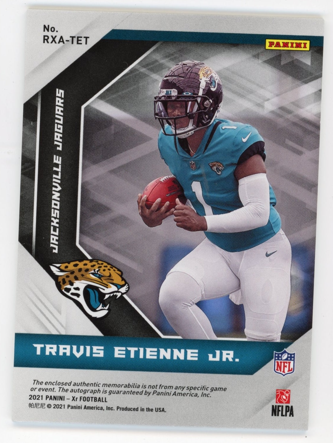 2021 Panini Xr Travis Eitenne Jr. RC #RXA-TET - #/149 Jersey Jaguars