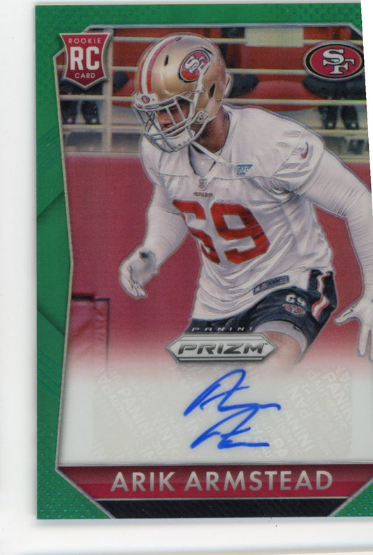 2015 Panini Prizm Arik Armstead RC #RS-AR - #/99 Green Prizm Auto 49ers