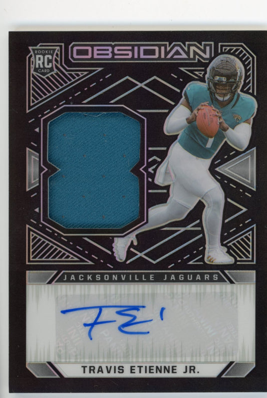 2021 Panini Obsidian Rookies Travis Etienne Jr. RC #208 - #/150 Jersey Auto Jaguars
