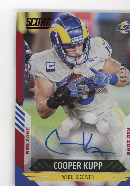 2021 Panini Score Red Zone Cooper Kupp #253 - #/20 Red Auto Rams