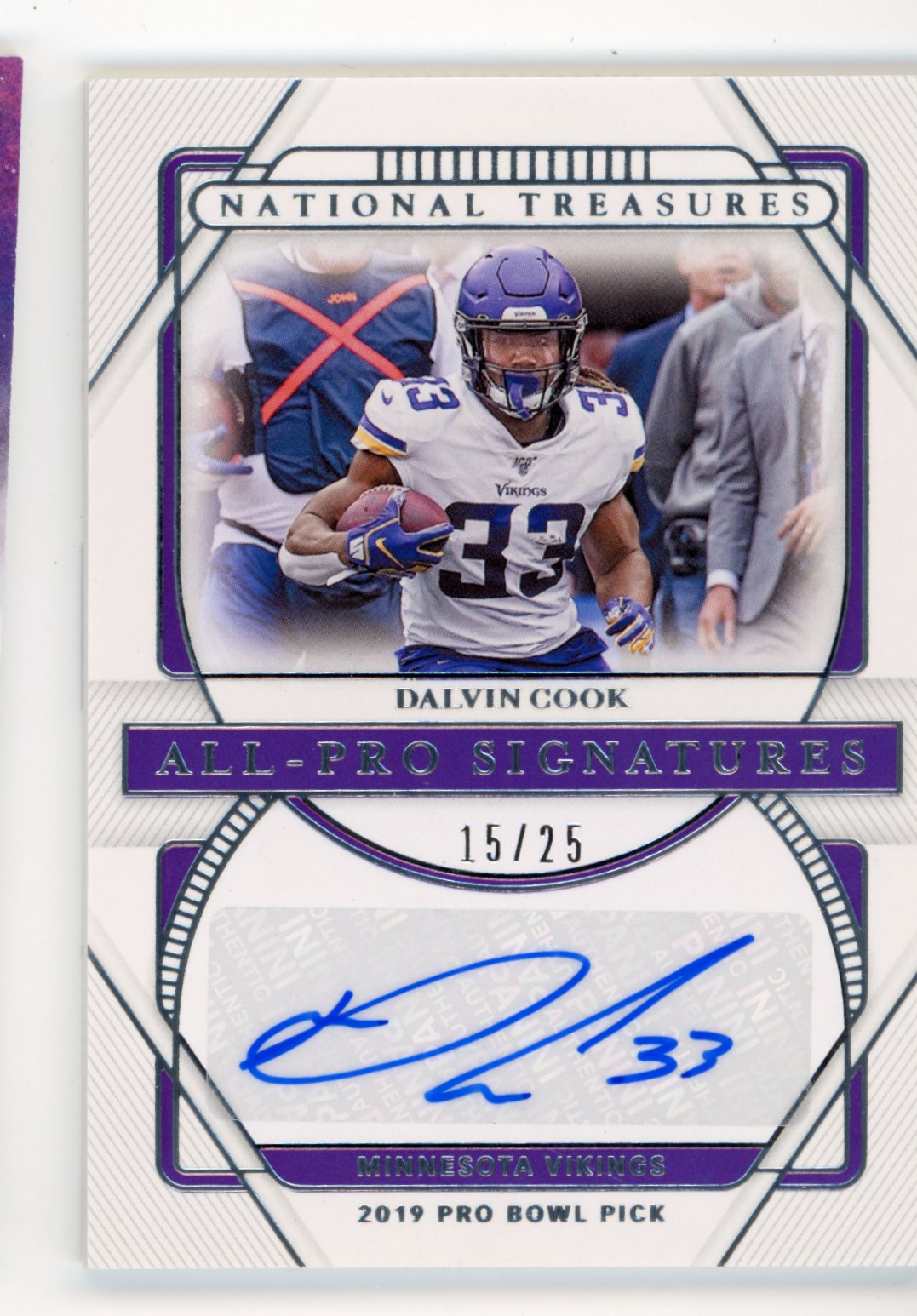 2020 Panini National Treasures All-Pro Signatures Dalvin Cook #AP-DC - #/25 Auto Vikings